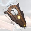 Stainless Steel Wood Cigar Cutter Mini Cutter with Lock System Double Cut Blade Wood Handle for Men Gift Travel Tool Accessories, Easy to Grip (1 Piece)