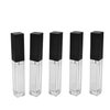 Healthcom 10 Pcs 7.5ml Square Clear Plastic Lip Gloss Tubes Vials with Mirror LED Light Lip Glaze Tube Bottles Empty Refillable Makeup Lipstick Tube DIY Cosmetic Container Travel for Woman Girl(Black)