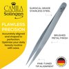 Camila Solingen CS27 4" Professional Surgical Grade Stainless Steel Precision Tip Eyebrow Tweezers for Facial Hair Shaping & Removal. Beauty Tool for Men/Women. Made in Solingen Germany (Pointed)