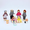ONEST 18 Pieces Wooden Dollhouse Family Set Mini People Figures Sets Dollhouse Dolls Wooden Doll Family Pretend Play Figures Accessories for Pretend Dollhouse Toy
