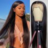 mengkai 28 Inch Straight Lace Front Wigs Human Hair Glueless Lace Front Wigs Human hair Pre Plucked with Baby Hair 13x4 Straight Lace Frontal Wigs Human Hair HD Lace Front wigs Human Hair