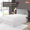 12 Inch Drop Bed Skirt King Size with Platform to Stay in Place Elegant Pleated Design with Split Corners Wrinkle Resistant Fabric for Modern and Stylish Look - Light Grey