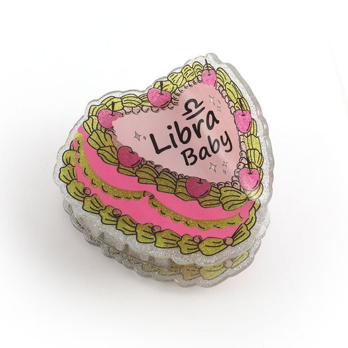 Personalized Libra Baby Hair Claw Clip, Pink and Yellow Cake Baby Hair Claw Clip Mother's Day Gift