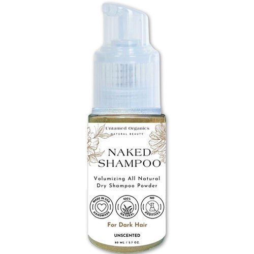Earthborn Organics Volumizing Dry Shampoo | Organic Powder for All Hair Types | Non-Aerosol | Benzane & Talc Free | Made in USA | Jumbo Size 2.7 oz (Dark Hair)