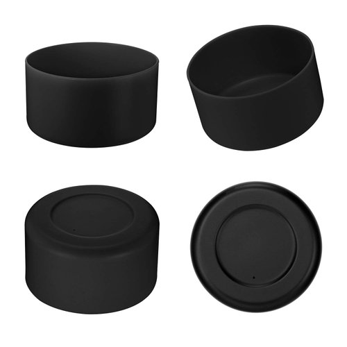 CHEETAH Protective Boot for Hydroflask Water Bottle 12oz - 40oz, BPA Free Bottom Silicone Sleeve Cover, Compatible with All Water Bottles with Bottom Width of 2.87-3.56in (12-24oz, Black)