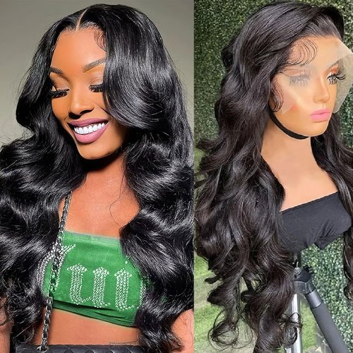 AUOCATTAIL Lace Front Wigs Human Hair Body Wave Pre Plucked Glueless Wigs 180% Density 13x4 HD Transparent Wigs with Baby Hair for Black Women 24 Inch