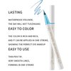 Vtrem Eyeliner Waterproof Liquid Eyeliner Ultra-Fine Tip Eye Liner Smudge Resistant Liner Long-Lasting Up to 24 Hours Eye Makeup Wear, Light Brown/Blue, 2 Count, 0.8ml