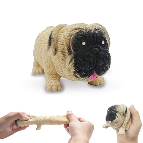 JGPIN Squishy Dog Toy - Stress Squishies Pug Sensory Toys Slow Rising - Fidget Anxiety Relief Pugs for Adult, Child, ADHD or Puppies Fans - Sturdy and Durable Fidget Toy with Good Sealing