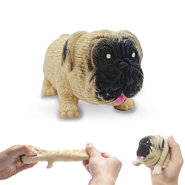 JGPIN Squishy Dog Toy - Stress Squishies Pug Sensory Toys Slow Rising - Fidget Anxiety Relief Pugs for Adult, Child, ADHD or Puppies Fans - Sturdy and Durable Fidget Toy with Good Sealing
