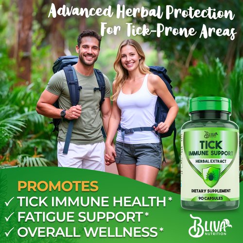 BLIVA Tick Immune Support Supplement - Japanese Knotweed, Cat's Claw, Chinese Skullcap, Cryptolepis - Advanced Tick Herbal Complex Formula - 90 Vegan Capsules