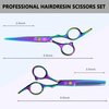 Hair Scissors Kit, Professional Hair Cutting Scissors Thinning Shears Kit 6.5 Inch Length,Barber Hairdressing Scissors Sharp Blade for Haircutting,Haircut Shears set for Men Women kids (rainbow)