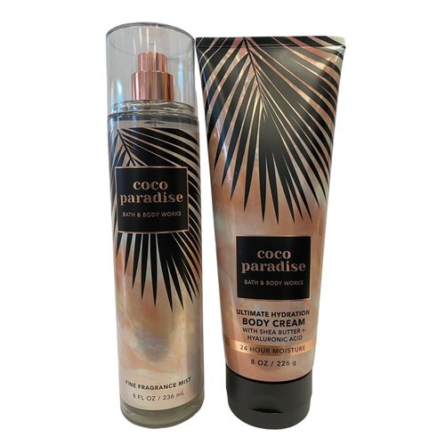 Bath and body Lotion, Perfume Mist, Shower Gel Fragrance Collection (Coco Paradise Mist and Shea Set, 2 pc set)