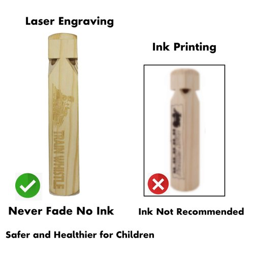 Wooden Train Whistle (2 Pack) 4 Tone Educational,Party favors Toy Gift with Blast Chart for Kids