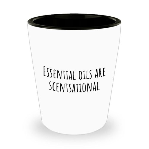 Essential Oils Ceramic Shot Glass - Herbalist Gift - Essential Oils Are Scentsational - Herbalism Present