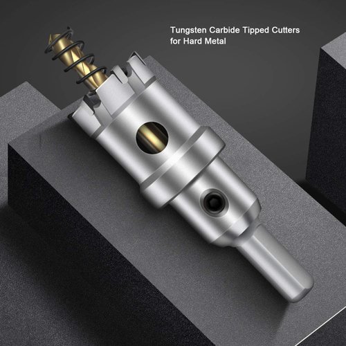 ASNOMY Tungsten Carbide Tipped Hole Saw Drill Bit for Hard Metal, 1 Inch T.C.T Hole Saw Cutter with 2pcs Titanium-Plated Pilot Drill bit for Metal, Steel, Iron, Wood, Plastic