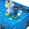 WERNNSAI Blue Video Game Party Tablecloth - 2 Pack 54’’ x 108’’ Birthday Party Decorations for Kids Boys Gamer Party Disposable Plastic Rectangle Table Cover for Gaming Night Geek Game Party Supplies