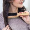GranNaturals Double Sided Boar Bristle Hair Brush - Soft Hard Finishing & Smoothing Hairbrush for Slick Back Hair to Style, Polish, & Lay Down Hair Flat to Create a Sleek Hairstyle for Bun, Slickback