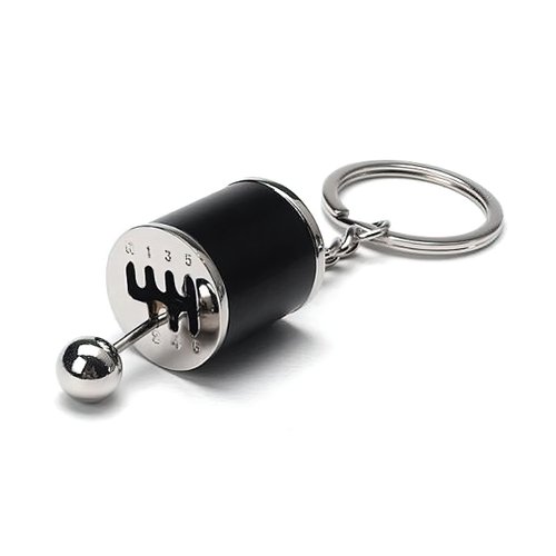 GT//Rotors Six Speed Manual Transmission Shift Gearbox Gear Shift Fidget Toy Automotive Part Car Keychain Key Ring (Black)
