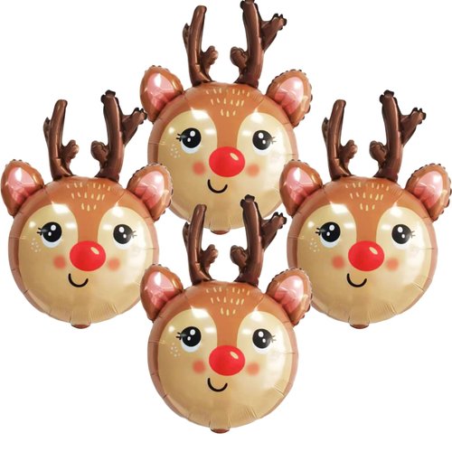 Deer Balloon Christmas Balloons Decorations Reindeer Foil Balloons for Deer Themed Hunting Party Birthday Party Supplies 4 Pcs