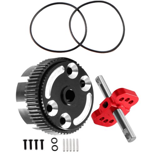 Rcarmumb RC Differential Locker Spool & Differential Case for 1/10 Slash 2WD Rustler 2WD Stampede 2WD Bandit 2WD,Aluminum Diff Case Diff Locker Spool Hops up,Red