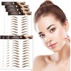 77Pairs 4D Hair-Like Eyebrow Tattoo Stickers Waterproof Natural Fake Eyebrow Stickers,Long Lasting Eyebrow Grooming Shaping Perfect for Women and Girls (Brown)