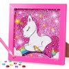 TOY Life 5D Diamond Gems Kits for Kids with Wooden Frame Diamond Arts and Crafts for Kids Ages 6 8 10 12 Gem Art Painting Kit Unicorn Diamond Dots Painting Kits for Kids Art Project