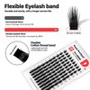 Fluffy Thick Lash Clusters Flexible Band Individual Eyelash Extension D Curl 3D Effect Faux Mink Cluster Volume Mixed Length Reusable DIY False Eyelashes Happy Heartbeat(Black A8-D 3D Effect)