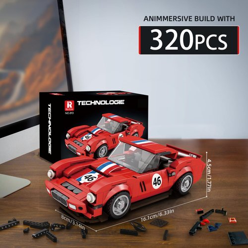 VGD Model Car Kits for Kids,Race Car Building Sets for Adults, 1:24 Scale Cool Collectible Model Super Car Kit, Creative Birthday Gifts for Kids Boys 3 4 6 8-320pcs