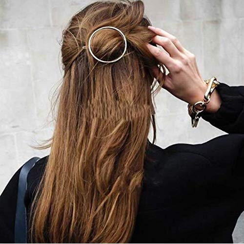 Aeyistry Minimalist Dainty Hair Clips for Women Hollow Geometric for Women and Girls on any Occasion(2 Pcs,1 Gold & 1 Silver)