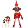 PUPROAR Pooch on a Perch Christmas Dog Toy | Cute & Funny Plush Elf with Squeaker & Crinkle Paper – Perfect Dog Stocking Stuffer – Christmas Dog Toys