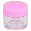 Beauticom High-Graded Quality 7 Grams/7 ML (Quantity: 12 Packs) Thick Wall Clear Plastic LEAK-PROOF Jars Container with PINK Lids for Cosmetic, Lip Balm, Lip Gloss, Creams, Lotions, Liquids