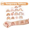 48 Boho Rainbow 24PCS Boho Rainbow Temporary Tattoos Sticker 24PCS Slap Bracelets Perfect for Themed Birthday Party Favors Baby Showers or Classroom Rewards Ideal Decor and Gifts for Girls and Boys