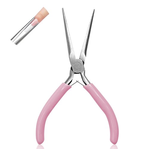 Acrylic UV Gel Tips Sculpture Tweezers Clip Nail Pincher Nipper Nail Form Kit Set, Stainless Steel Nail Shaping Tweezers C Curve Nail Art Tools for Manicure, Pedicure(HJ-NAT246)