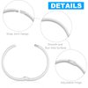 24 Pack Shower Curtain Rings, Rustproof Decorative Shower Curtain Hooks Metal Round Shower Ring Hooks for Bathroom Shower Rod (A-White)
