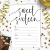 Classic Script Sweet 16 Birthday Invitations (20 Count) with Envelopes - Party Invites