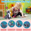 Pattern Gray Robotic Cat Toy for Kid That Move and Meow Purrs Touch Control Kitten Toys Animated Realistic Kitty Toys Kitten Robot Toy for Halloween Birthday H:12"
