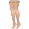 Truform Women's Compression Stockings, 20-30 mmHg, Thigh High Length, Open Toe, Opaque, Beige, Medium