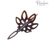 Parcelona French Fleur 3 Inches Small Tortoise Shell Chignon Hair Slider Pin Thru Bun Cover Cap Ponytail Holder Hair Updo with Stick