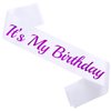 LXYXUUN It's My Birthday Sash White, Purple Foil Birthday Sash for Women or Girl 16th 18th 21st 30th Bday Sash Gift Ideas Funny Birthday Party Decorations
