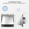 calimaero® HWG 4" Dryer Vent Cover Outdoor Walls - Cowled External Extractor Fan Vent Dryer Cover - Robust and Weatherproof Stainless Steel Outdoor Dryer Vent Cover - Fits Only with Metal Pipes