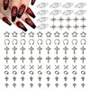 110Pcs Silver Nail Charms And Gems Star Planet Cross Alloy Nail Art Decoration Metal 3D Nail Art Charms Y2k Nail Jewels Accessories For Nail Art Supplies Manicure Craft DIY Nail Art Rhinestones