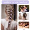 10 Pcs Mini Flower Hair Clips with Rhinestone, Cute Flower Hair Pins, Small Hair Clips for Fine Hair, Wedding Bridal Hair Accessories Barrettes Decorative for Women Girls(Purple)