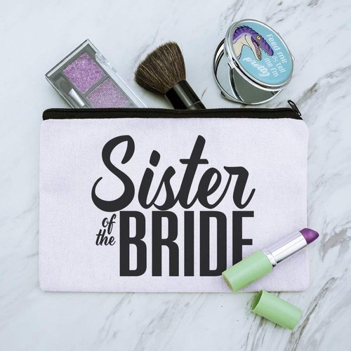 Sister of the Bride Wedding Makeup Cosmetic Bag Organizer Pouch