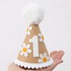 WAWUO Sweet Daisy Themed Birthday Hat - Party Decorations for Baby Girl or Boy's First Birthday