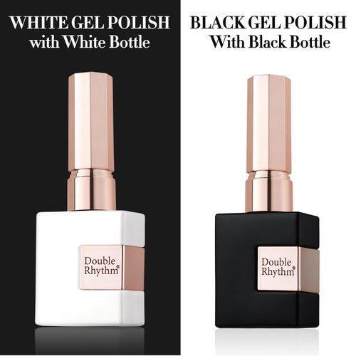 Double Rhythm 2 Pcs 15ml UV Gel Polish Set Pure White And Black Color Gel Nail Polish Kit Nail Art Salon DIY (A1015+A1093)