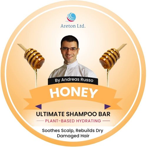 HandMade Solid Shampoo Bar – Natural Shampoo Bar and conditioner For Dry Hair, Hair Nourishment, Prevents Spilt Ends With Plant Based Hydrating SLS Free Shampoo Bar (Honey)