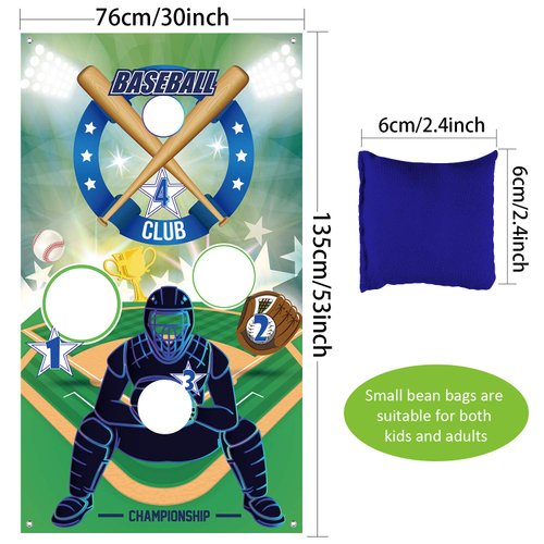 Baseball Toss Games with 3 Bean Bags, Indoor Outdoor Bean Bag Toss Game for Children and Adults Sport Theme Party Decorations Supplies