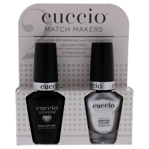 Cuccio Matchmaker - Colour Nail Lacquer & Veneer Gel Polish - Hong Kong Harbor - For Manicures & Pedicures, Full Coverage - Long Lasting, High Shine - Cruelty, Formaldehyde & Toluene Free - 2 pc