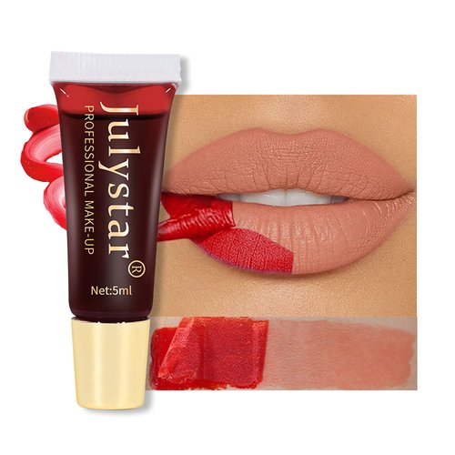 Easilydays Peel Off Lip Stain Lips Tint, 6 Colors Tattoo Magic Color Matte Nude Natural Lip Gloss, Long Lasting Nonstick Cup Tear Off Colored Lipstick Stains Tinted Makeup for Women and Girls (#06)