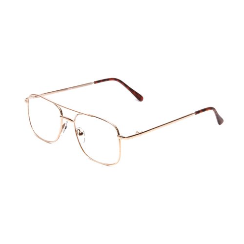 Calabria 8151 Mens 50mm Metal Aviator Reading Glasses Gold Full Lens Power +1.75